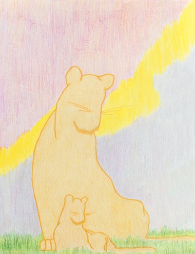 Two of a Kind, 2006 (lápiz de color sobre papel) de Kurtis L. Miller