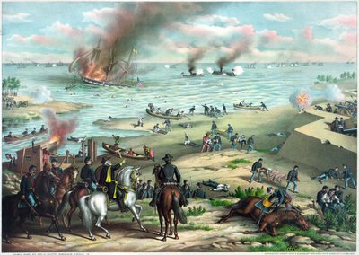 Guerra Civil Americana (1861-1865): Batalla de Hampton Roads 8-9 de marzo de Kurz and Allison