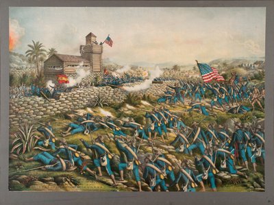 Carga de la 24ª y 25ª Infantería de Color y Rescate de los Rough Riders en la Colina de San Juan, 2 de julio de 1898 de Kurz and Allison
