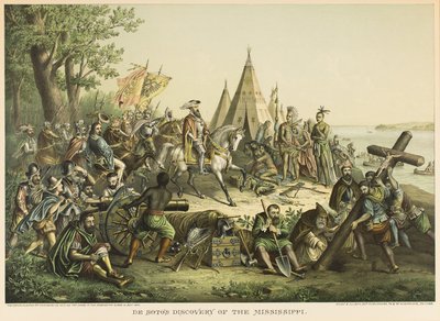 El descubrimiento del río Misisipí por DeSoto de Kurz and Allison