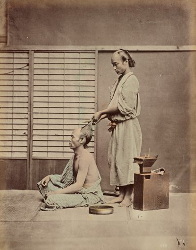 Peinado a la japonesa de Kusakabe Kimbei