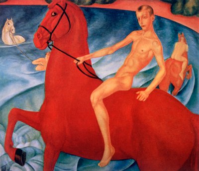 El baño del caballo rojo, 1912 de Kuz