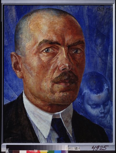 Auto retrato. Pintura de Kuzma Sergeevich Petrov Vodkin (Petrov-Vodkin) (Kuzma Petrov Vodkin) (Petrov-Vodkin) (1878-1939), óleo sobre lienzo de Kuzma Sergeevich Petrov Vodkin