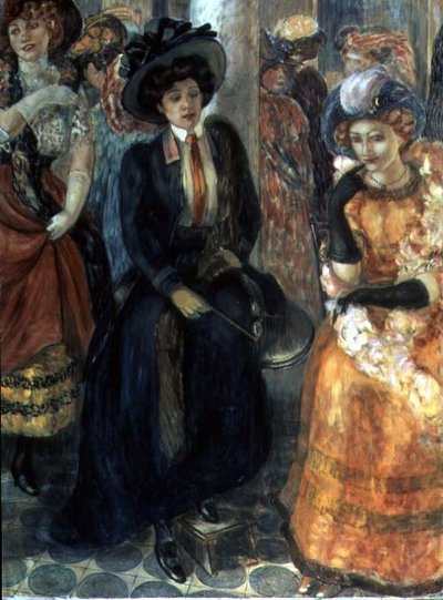 En un café de Kuzma Sergeevich Petrov Vodkin