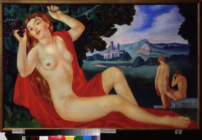 Bacante. Pintura de Kuzma Sergeyevich Petrov Vodkin (Petrov-Vodkin) (Kouzma Petrov Vodkin) (Petrov-Vodkin) (1878-1939), óleo sobre lienzo de Kuzma Sergeevich Petrov Vodkin