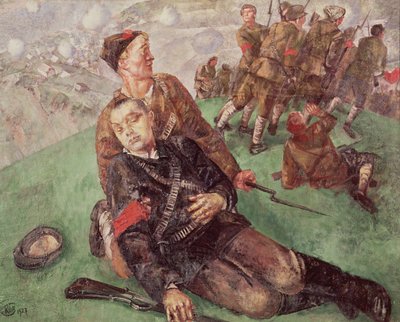 Muerte de un Comisionado del Pueblo, 1927 de Kuzma Sergeevich Petrov Vodkin