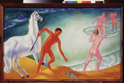 Guerrero sediento. Pintura de Kuzma Sergeevich Petrov Vodkin (Petrov-Vodkin) (Kouzma Petrov Vodkin) (Petrov-Vodkin) (1878-1939), óleo sobre lienzo de Kuzma Sergeevich Petrov Vodkin