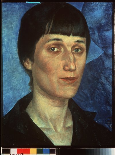 Retrato de la poetisa Anna Akhmatova (Achmatova) (1889-1966). Pintura de Kuzma Sergeyevich Petrov Vodkin (Petrov-Vodkin) (Kouzma Petrov Vodkine) (Petrov-Vodkine) (1878-1939), huile sur toile de Kuzma Sergeevich Petrov Vodkin