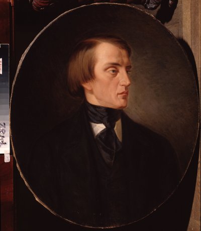 "" Retrato del crítico literario ruso Vissarion Belinski (Bielinski) (1811-1848) "" Pintura de Kirill Gorbounov (Gorbunov) (1822-1891) 1876 Museo Conmemorativo Pushkin, San Petersburgo de Kyrill Antonovitch Gorbunov