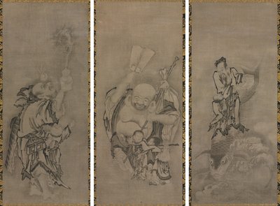 Hotei with Daoist Immortals de Kyūseki Tomonobu