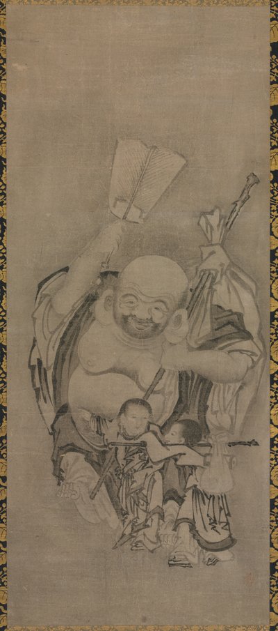 Hotei with Daoist Immortals: Hotei de Kyūseki Tomonobu