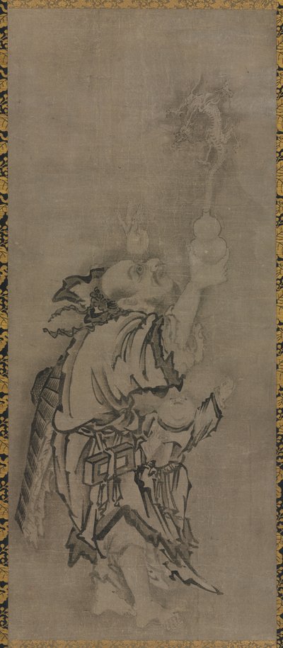 Hotei with Daoist Immortals: Immortal with Gourd and Dragon de Kyūseki Tomonobu