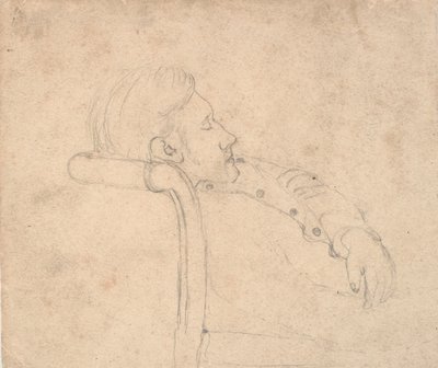 Hombre durmiendo en un sofá. Media figura de Laurits Andersen Ring