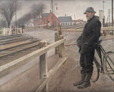 Esperando el tren. Paso a nivel por la carretera de Roskilde de Laurits Andersen Ring