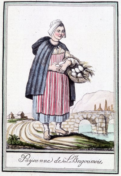 Campesina de Angoumois - en “Encyclopedia of Travels” de J. Grasset St Sauveur, Deron, París de L.F. Labrousse