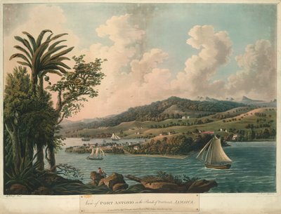Port Antonio, de Six Views in the Island of Jamaica, litografía de I. Merigot de L. (after) Bellenger