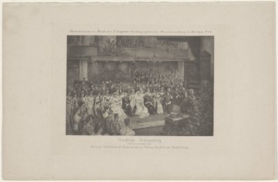 Bendición del matrimonio de la reina Guillermina y el príncipe Hendrik, 1901 Bendición solemne del matrimonio de la reina Guillermina de los Países Bajos y el duque Hendrik de Mecklenburg (título sobre el objeto) de L. Angerer