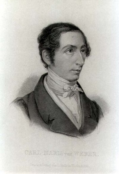 Retrato de Carl Maria von Weber (1786-1826) compositor alemán de L. Holle