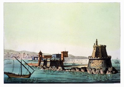 El puerto y el muelle en Argel, lámina 69 de 