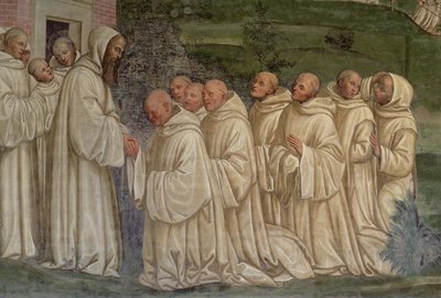 Monjes benedictinos, de la vida de San Benito de L. Signorelli