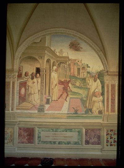 La flagelación de San Benito, de la Vida de San Benito de L. Signorelli