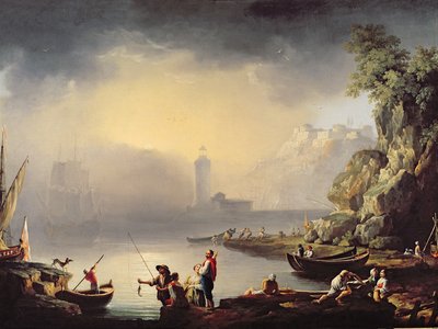 Escena del puerto de La Croix de Marseilles