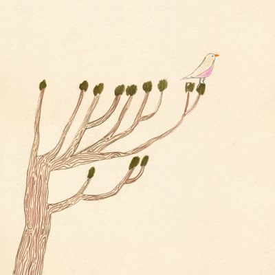 Pájaro en un árbol, 2023 (dibujo) de Léa Le Pivert