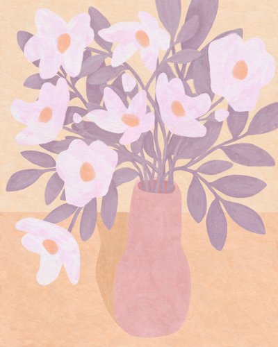Flores en jarrón rosa, 2023 (digital) de Lady Ann de Borja