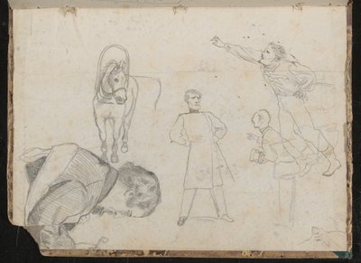 Estudios de un caballo y un hombre de Lady Butler
