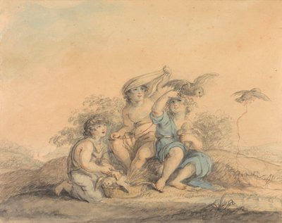 Niños con búhos de mascota de Lady Diana Beauclerk