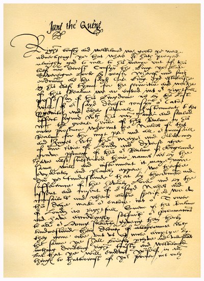 Carta de Lady Jane Grey a William Parr, 10 de julio de 1553 de Lady Jane Grey