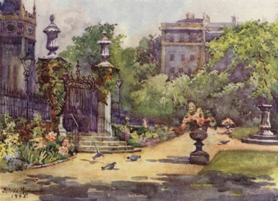 El jardín del Templo Interior (litografía en color) de Lady Victoria Marjorie Harriet Manners