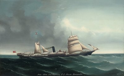 El vapor de Indochina Lightning bajo vela y vapor, 1892 de Lai Fong