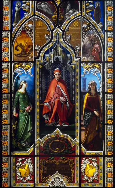 El triunfo de Dante, vitral de Giuseppe Bertini, Museo Poldi Pezzoli, Milán, Lombardía, Italia de Amadeo (after) Modigliani