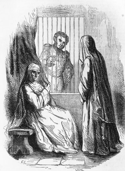 Ilustración para La duquesa de Langeais, novela de Honoré de Balzac (1799-1850) de la colección en varios volúmenes titulada La comedia humana, grabado por Laisne de Laisne Laisne