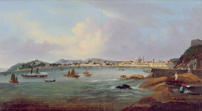 Puerto de Macao, China, c.1855 (óleo sobre lienzo) de Lam Qua (attr. to)