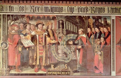Obispo Robert Sherburne con Enrique VIII (1491-1547) c.1508-36 de Lambert Barnard