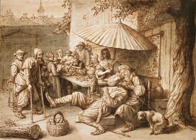 Un dentista charlatán extrayendo un diente de un campesino, finales del siglo XVII de Lambert Doomer