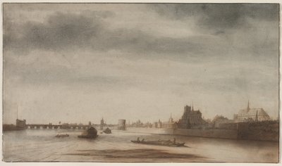 Vista de Orleans desde el Loira, c. 1670 de Lambert Doomer