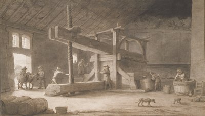 Prensa de vino de Monsieur Dittyl, fuera de Nantes, c.1670 de Lambert Doomer