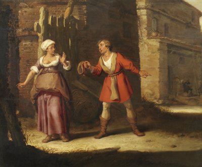 Abigail y Nabal de Lambert Jacobsz.