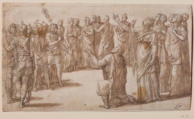 Augusto y la Sibila Tiburtina, ca 1547 de Lambert Lombard