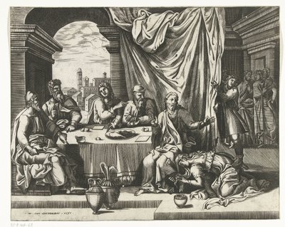 María Magdalena unge los pies de Cristo de Lambert Lombard