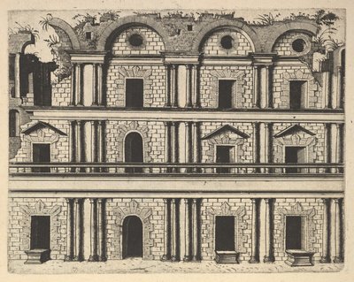 Ruina de una fachada de palacio [Palatium M. Agrippa] de la serie 