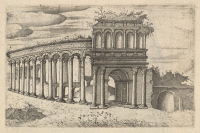 El anfiteatro en Burdeos [Teatrum Bordeos, Transitorium Caesaris], de la serie 