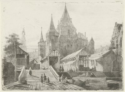 Vista del Nieuwmarkt de Ámsterdam de Lambertus  Hardenberg