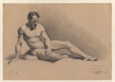 Desnudo masculino sentado de Lambertus Lingeman