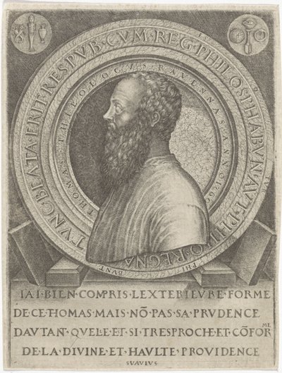 Portret van filólogo Thomas van Ravenna de Lambertus Suavius