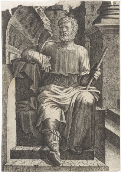 General romano sentado frente a unas ruinas de Lambertus Suavius