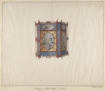 Diseño para una lámpara de salón No.6, ca. 1845 de Lamqua